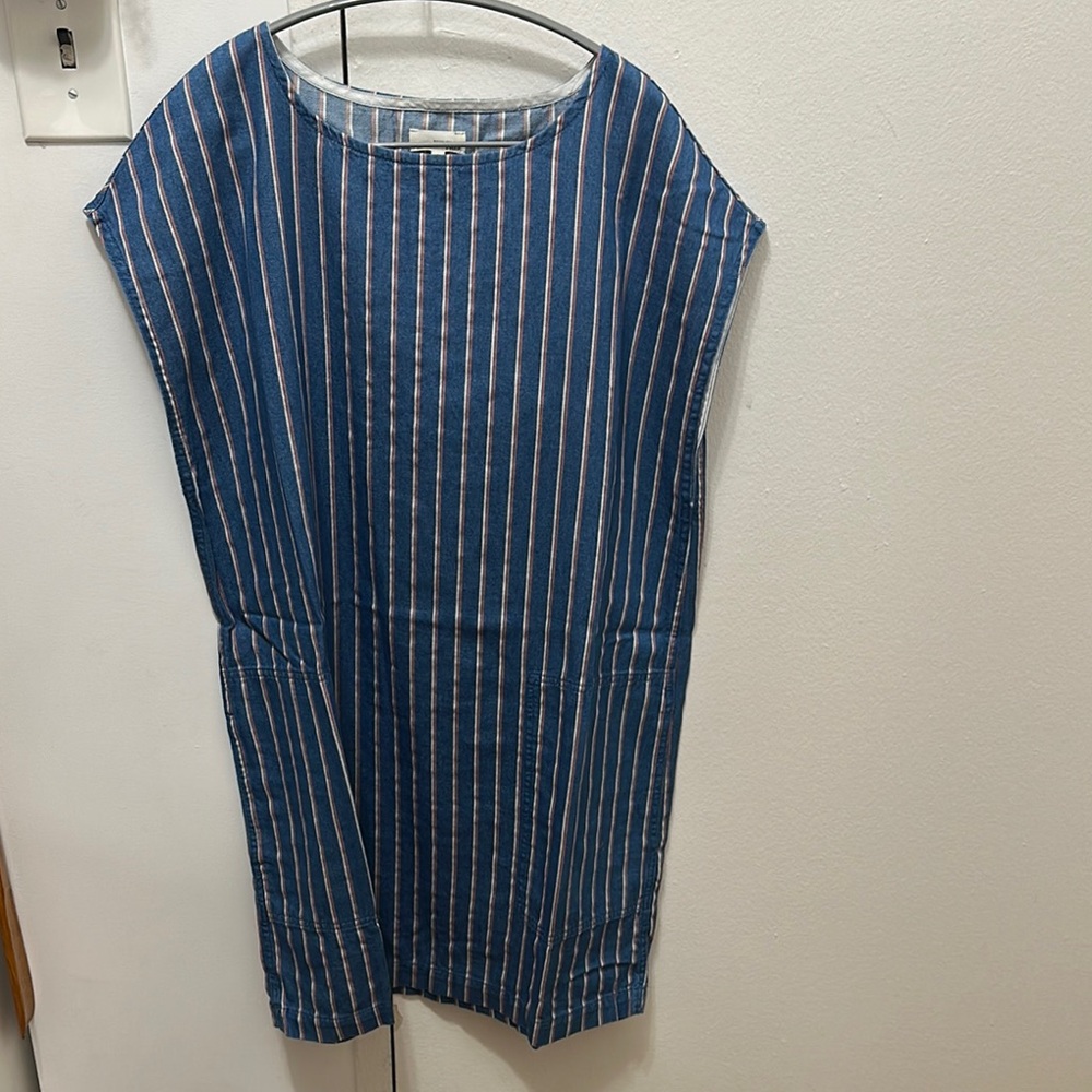 Wilfred Blue and White Striped Mini Dress